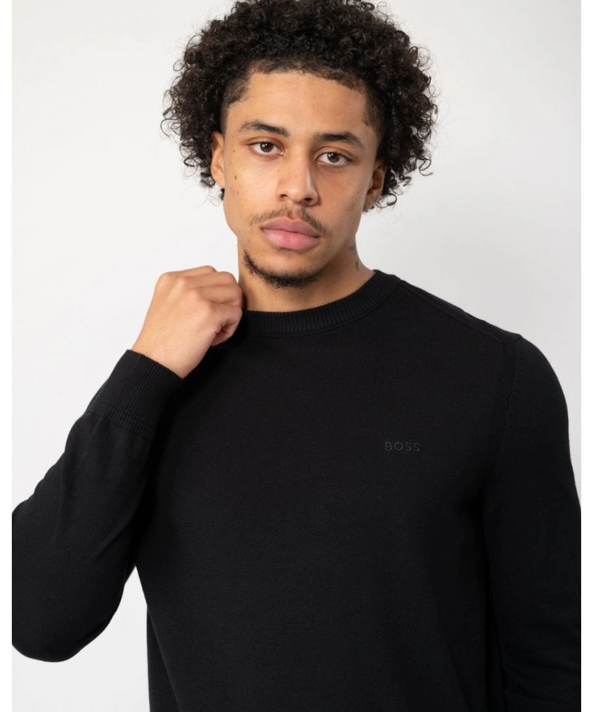 Hugo Boss Asac C Mens Crew Neck Jumper - Black - Size Medium